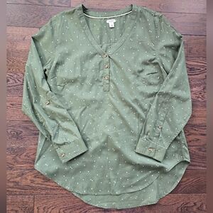 LL Bean women's pullover polka dot blouse